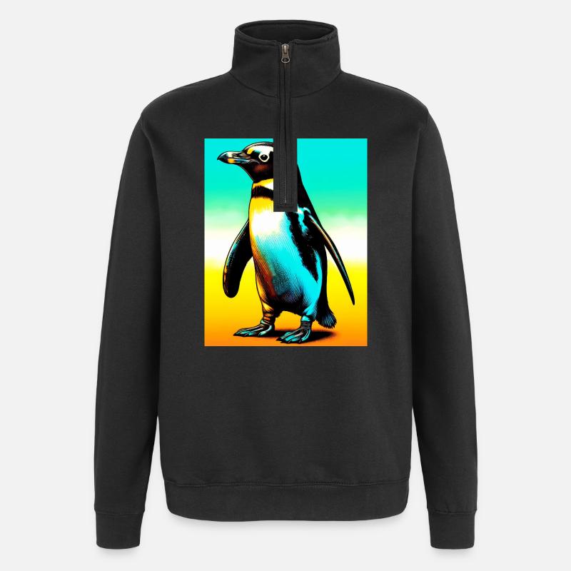 Pinguin - Quarter-Zip-Sweatshirt - Schwarz