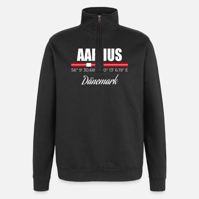 Aarhus - Sweat à zip 1/4 - noir