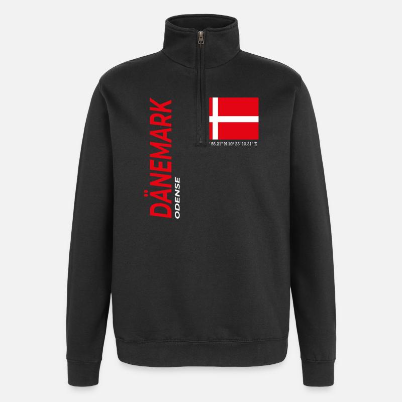 Odense - Quarter-Zip Sweatshirt - black