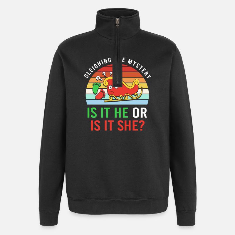 Werdender Papa werdende Väter Weihnachten - Quarter-Zip-Sweatshirt - Schwarz