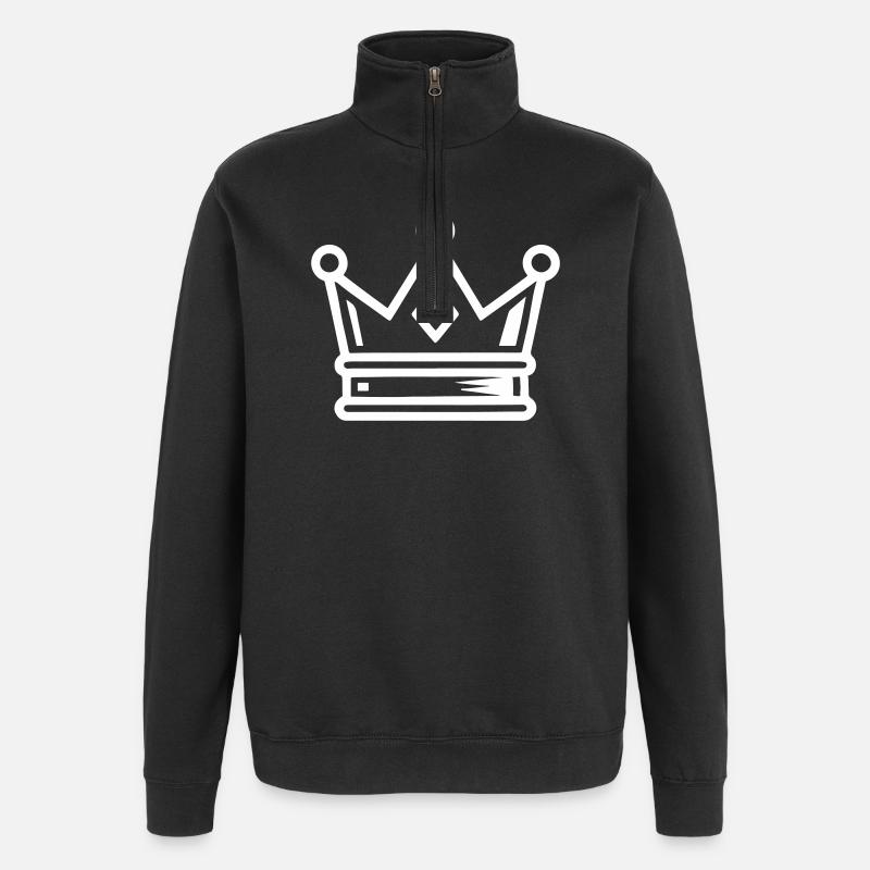 Krone Symbol - Quarter-Zip-Sweatshirt - Schwarz