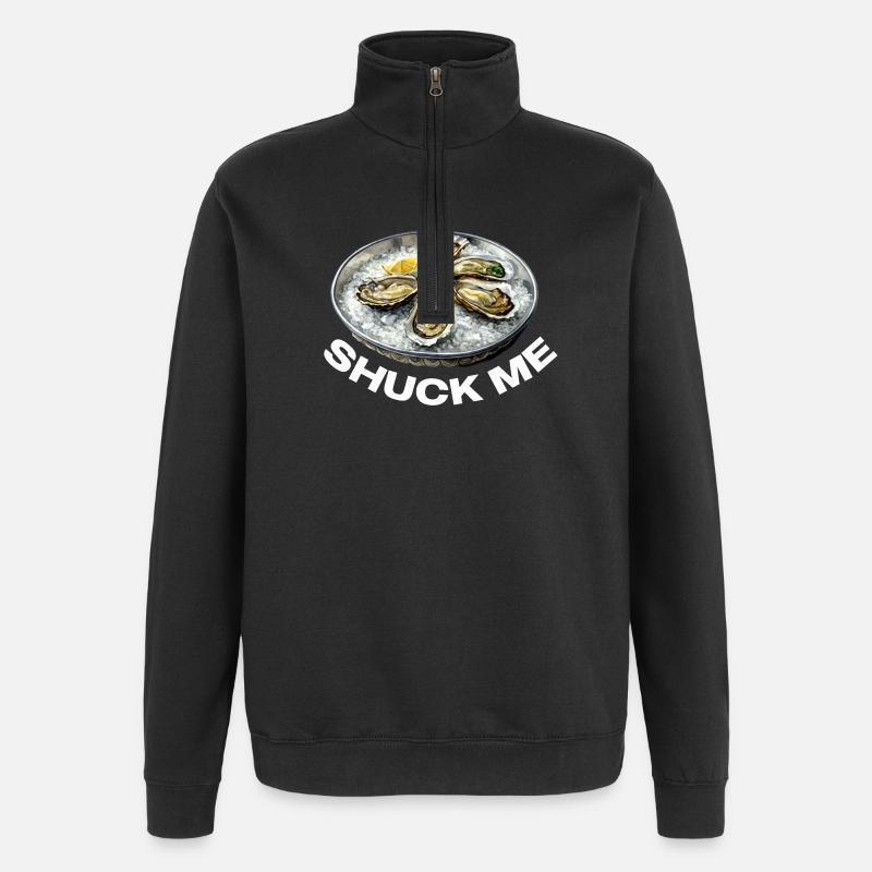 Huîtres fourrées au citron - Sweat à zip 1/4 - noir