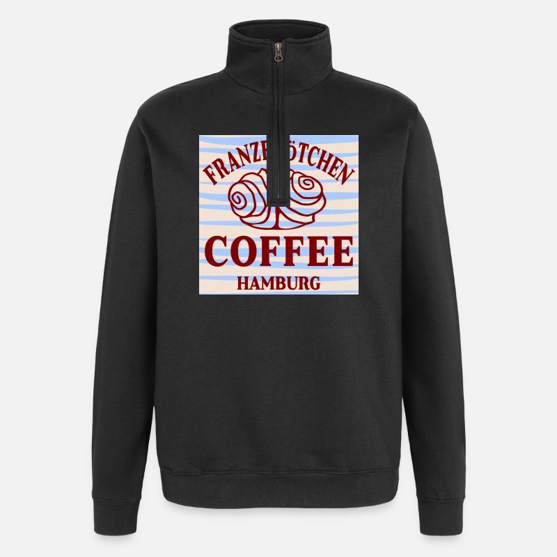 FRANZBRÖTCHEN CAFÉ DE HAMBOURG - Sweat à zip 1/4 - noir