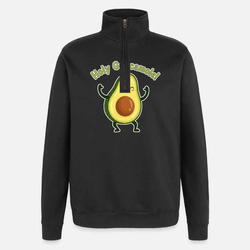 Holy Guacamole Avocado Design - Quarter-Zip Sweatshirt - black