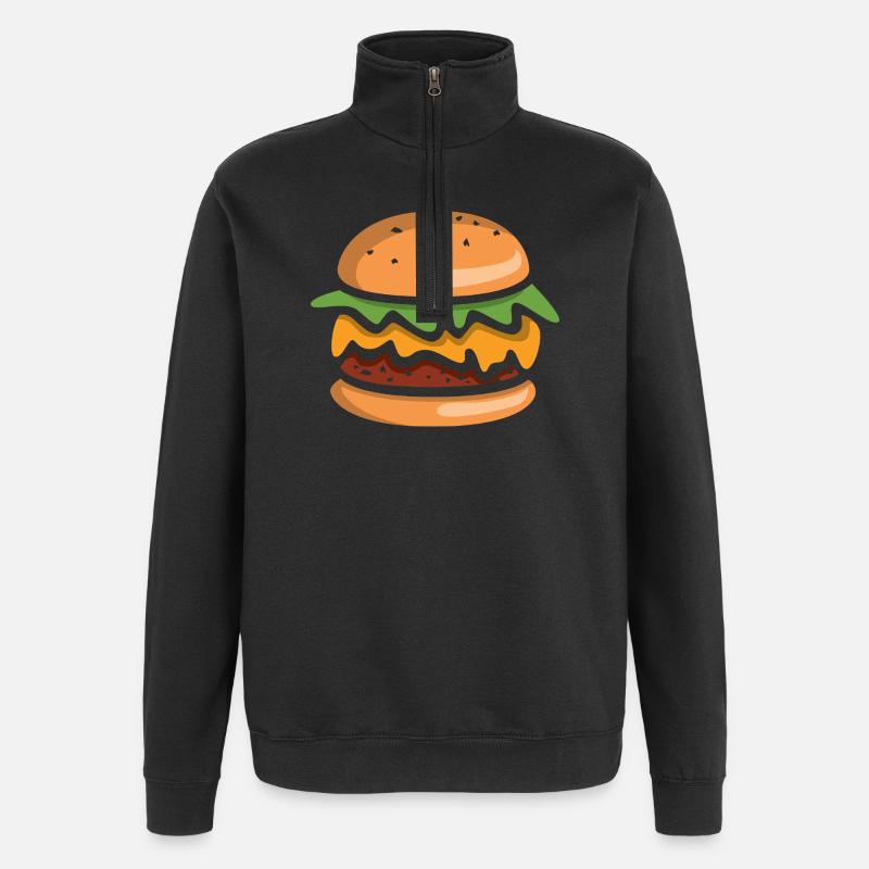 Cheeseburger Comic Burger - Sweat à zip 1/4 - noir