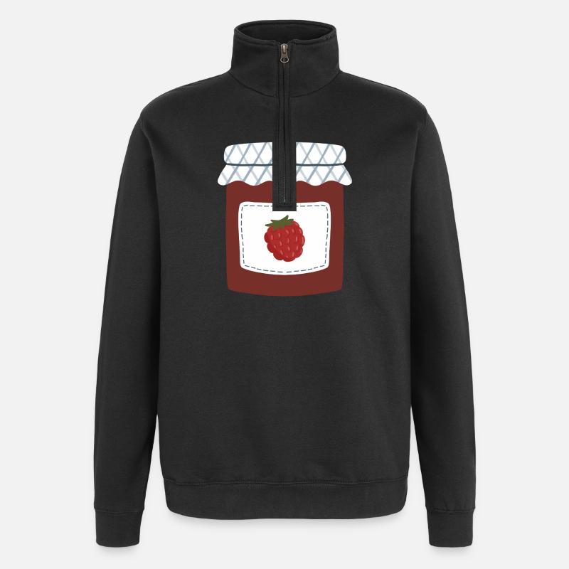 Beerenmarmeladenglas Illustration - Quarter-Zip-Sweatshirt - Schwarz