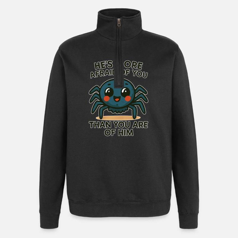 Spinne Niedliche Spinne Karikatur - Quarter-Zip-Sweatshirt - Schwarz