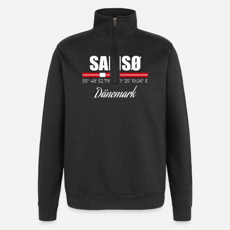 Samso - Sweat à zip 1/4 - noir