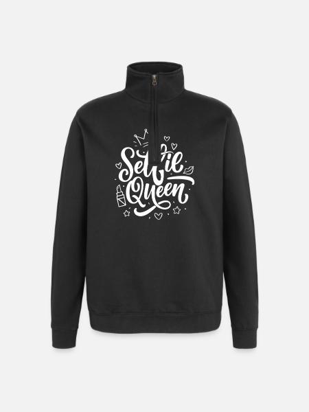 Selfie Queen Photo Influenceuse - Sweat à zip 1/4 - noir