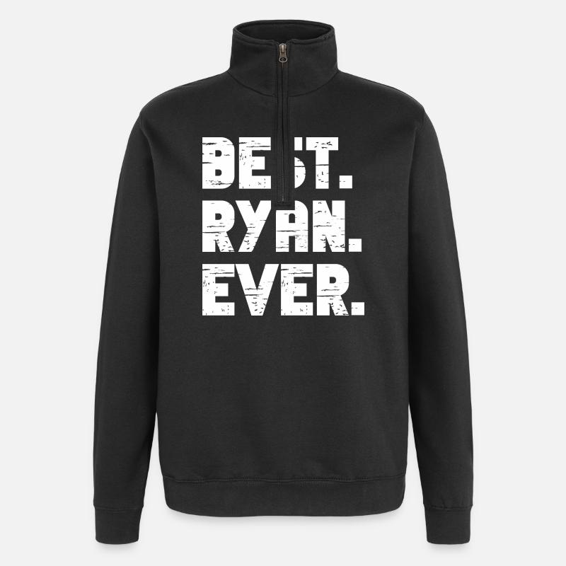 Best Ryan Ever Gift Saying - Quarter-Zip Sweatshirt - black