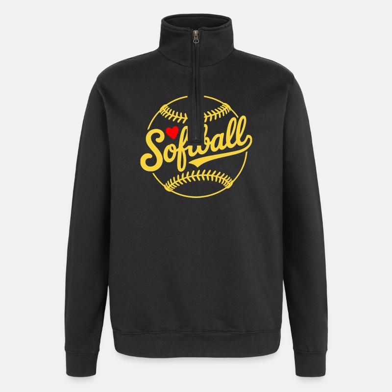 Conception de softball - Sweat à zip 1/4 - noir