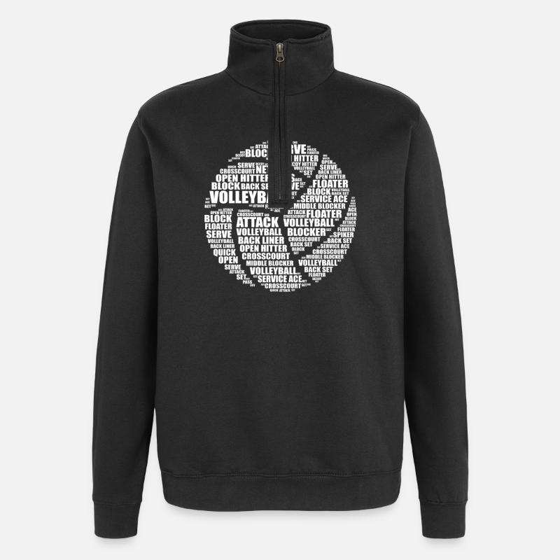 Volleyball Word Art Gift - Quarter-Zip Sweatshirt - black
