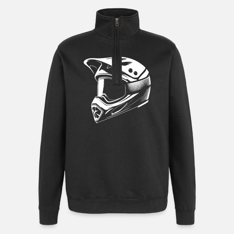 Illustration de casque de motocross - Sweat à zip 1/4 - noir