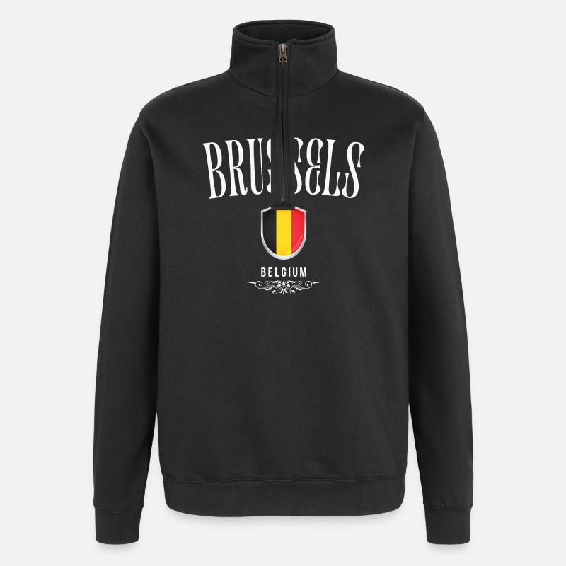 Brussels Belgium, souvenir Brussels - Quarter-Zip Sweatshirt - black