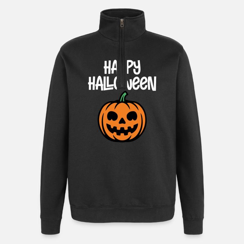 Joyeux halloween - Sweat à zip 1/4 - noir