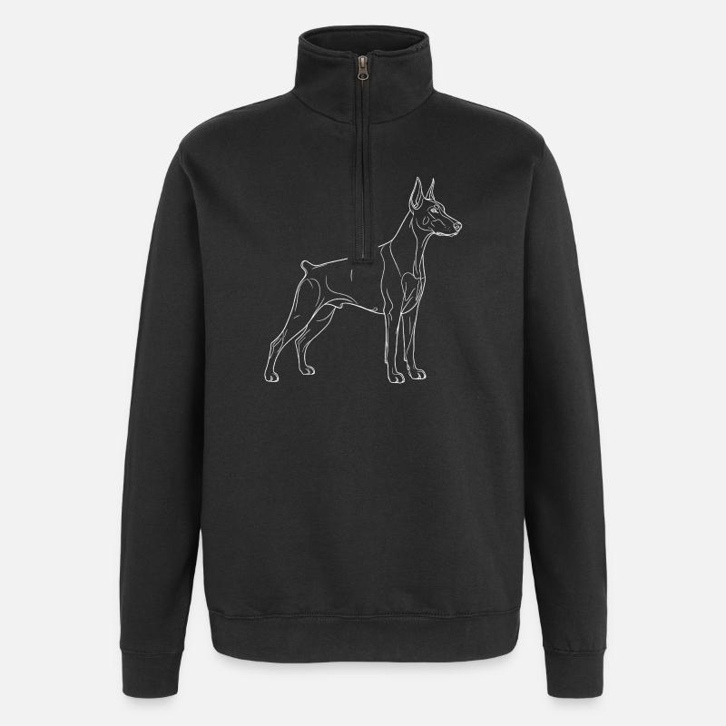 Graceful Doberman in side view - Quarter-Zip Sweatshirt - black