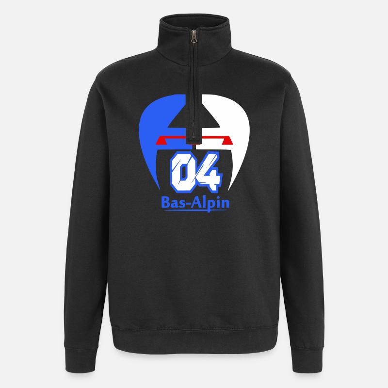  Logo Bas-Alpin - Sweat à zip 1/4 - noir