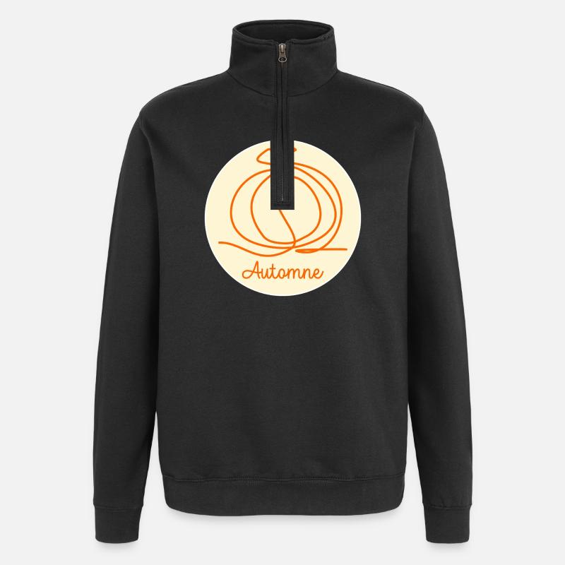 Automne Courge - Sweat à zip 1/4 - noir