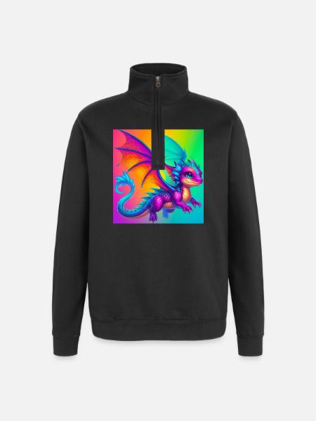 dragon - Quarter-Zip Sweatshirt - black
