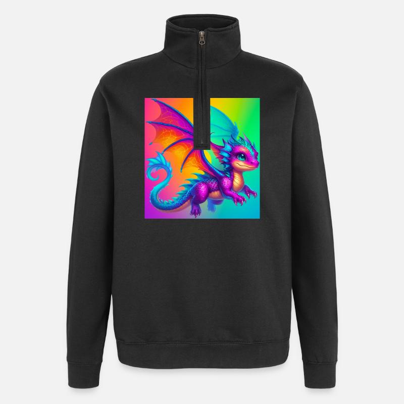 dragon - Sweat à zip 1/4 - noir