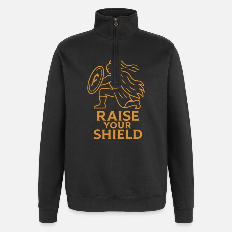 Empowered Shield Illustration - Quarter-Zip Sweatshirt - black