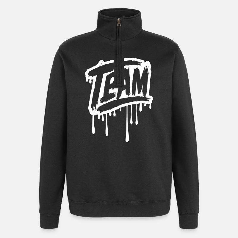 Team Graffiti - Quarter-Zip Sweatshirt - black
