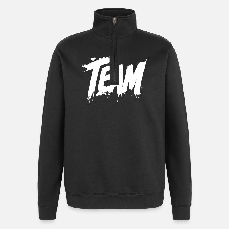 Team Gruppe - Quarter-Zip-Sweatshirt - Schwarz