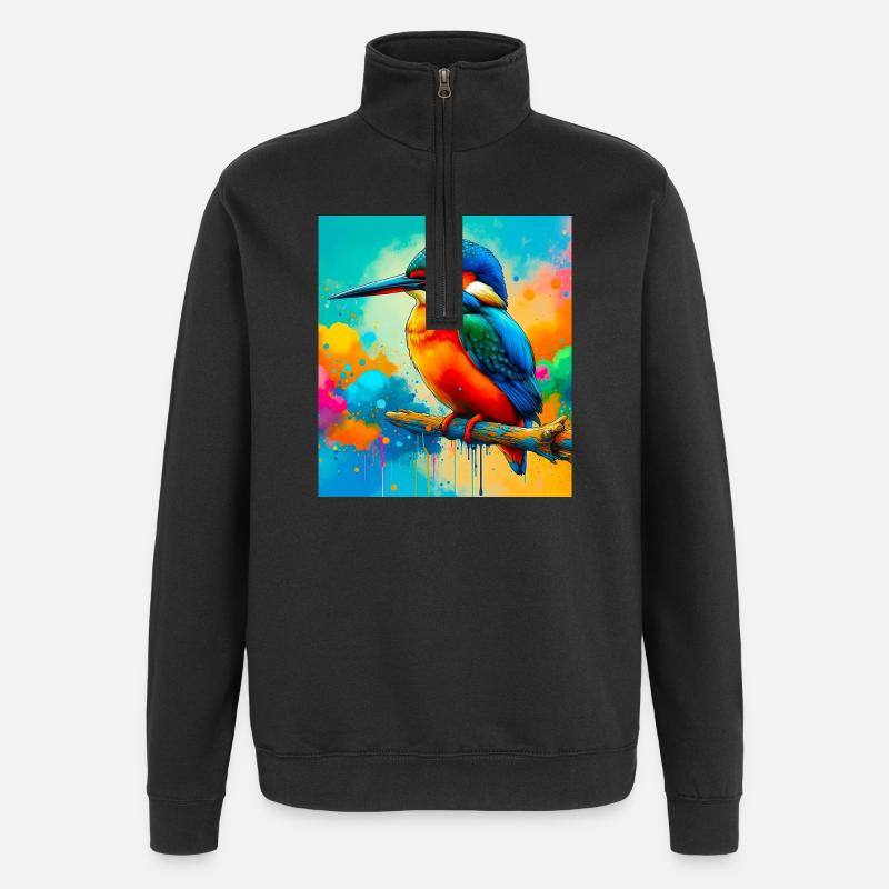 Eisvogel - Quarter-Zip-Sweatshirt - Schwarz