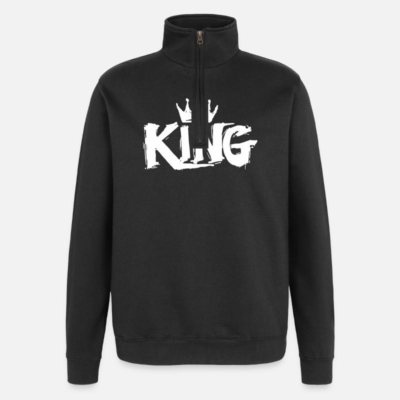 Lettrage King Graffiti - Sweat à zip 1/4 - noir