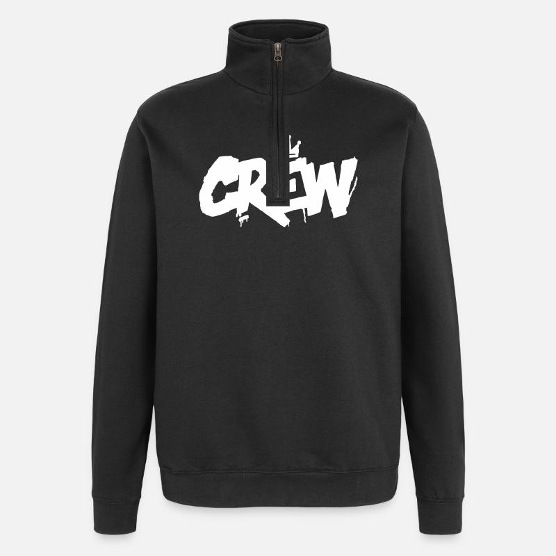 Lettrage de l’équipage - Sweat à zip 1/4 - noir