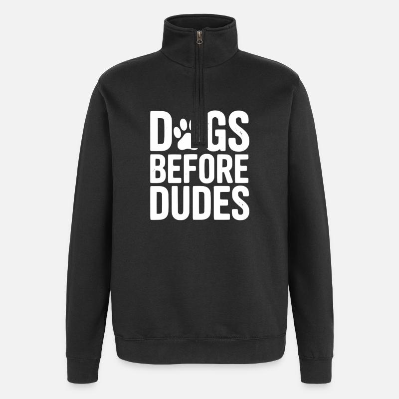 Hunde vor Kerlen - Quarter-Zip-Sweatshirt - Schwarz