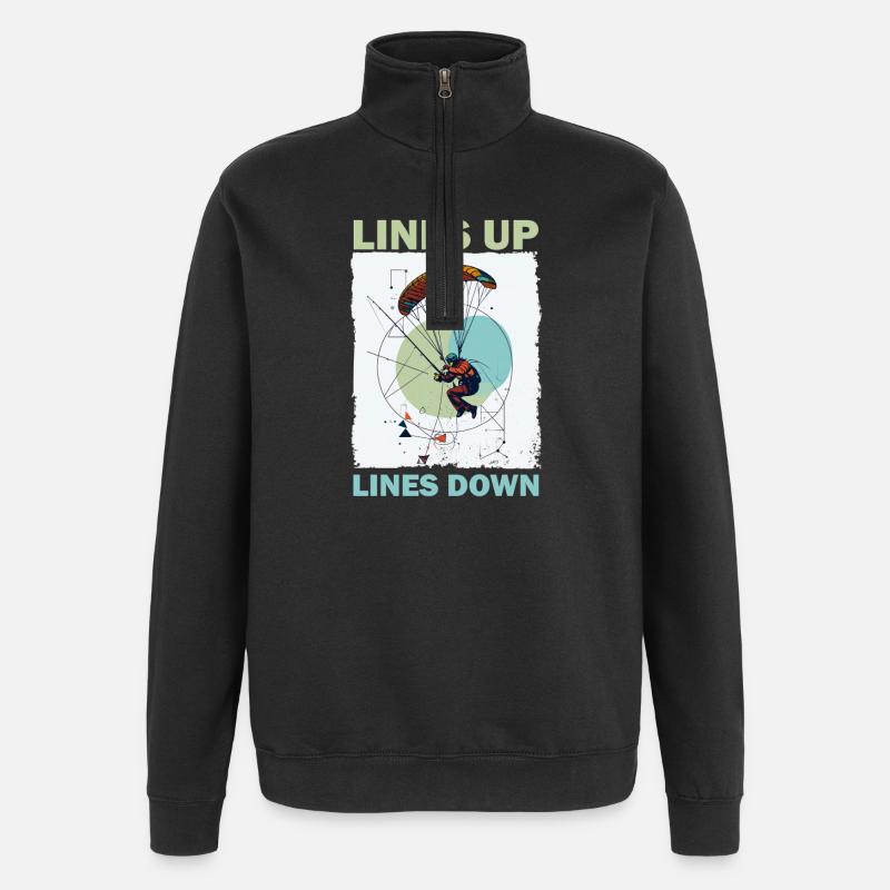 Abenteuerlicher Fallschirmsprung Illustration - Quarter-Zip-Sweatshirt - Schwarz