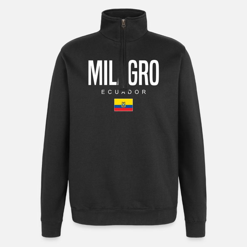 Milagro Équateur Équatorien - Sweat à zip 1/4 - noir
