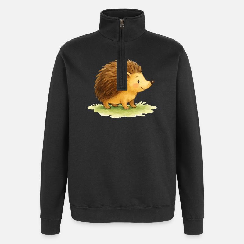 Hedgehog Comic - Quarter-Zip Sweatshirt - black