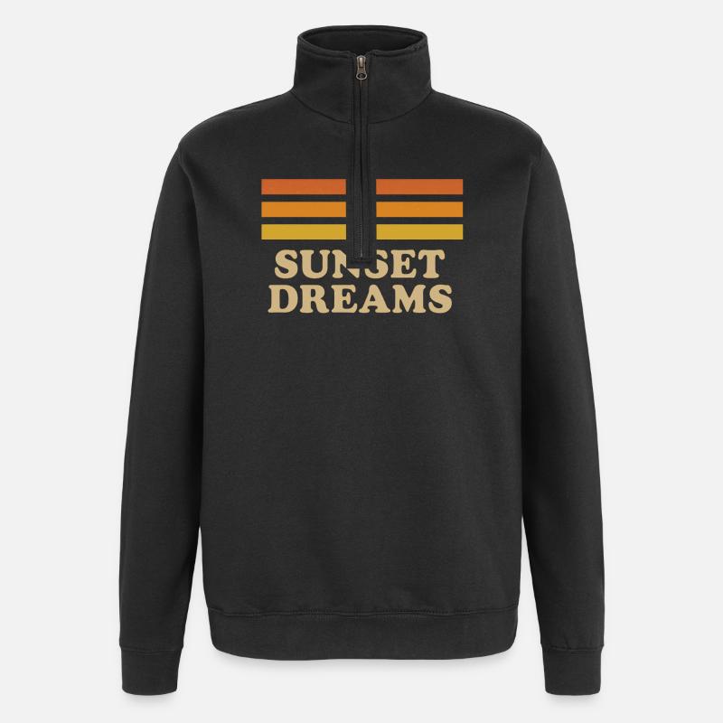 Rêves de coucher de soleil - Sweat à zip 1/4 - noir