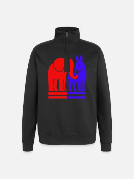 Elephant and Donkey USA - Quarter-Zip Sweatshirt - black