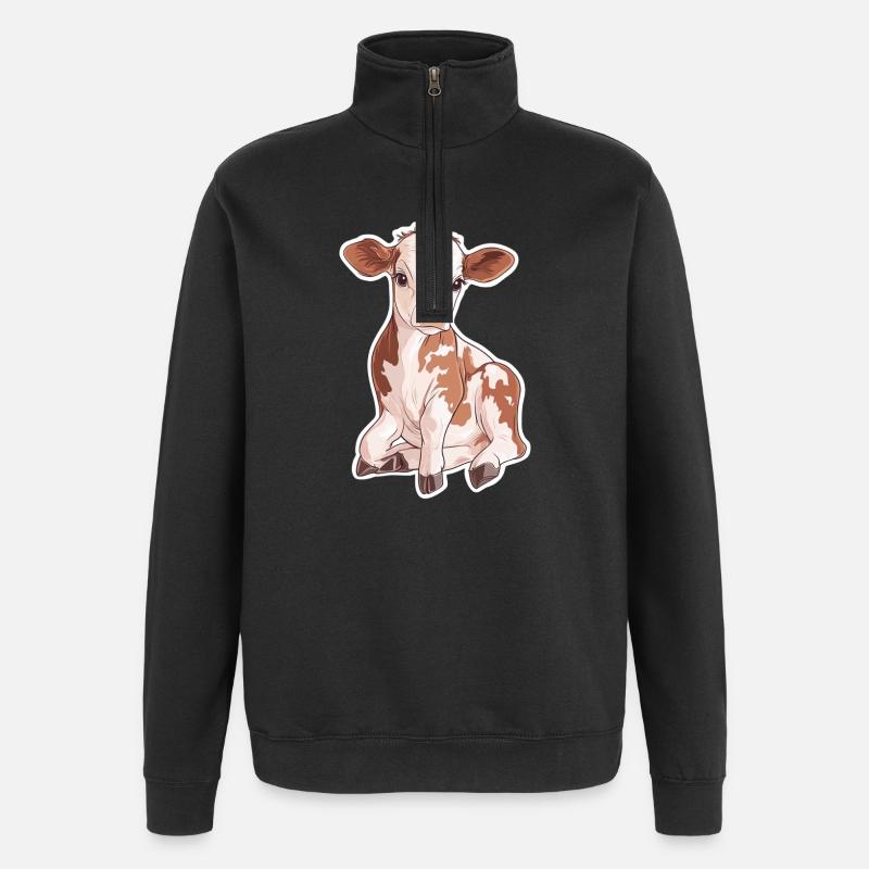 Vache - Sweat à zip 1/4 - noir