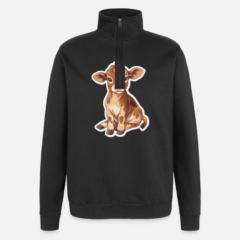 Vache - Sweat à zip 1/4 - noir