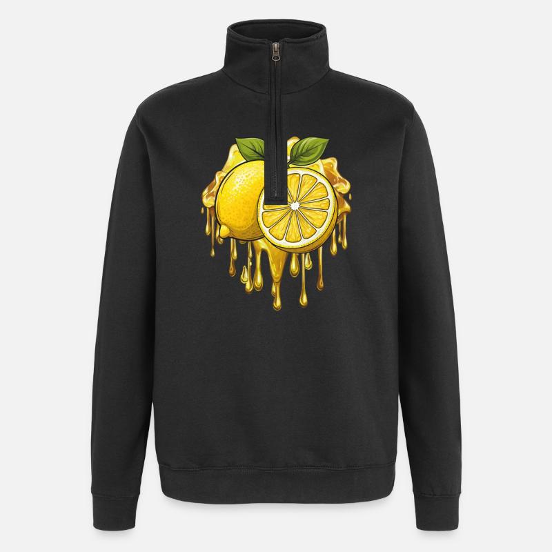 citron - Sweat à zip 1/4 - noir