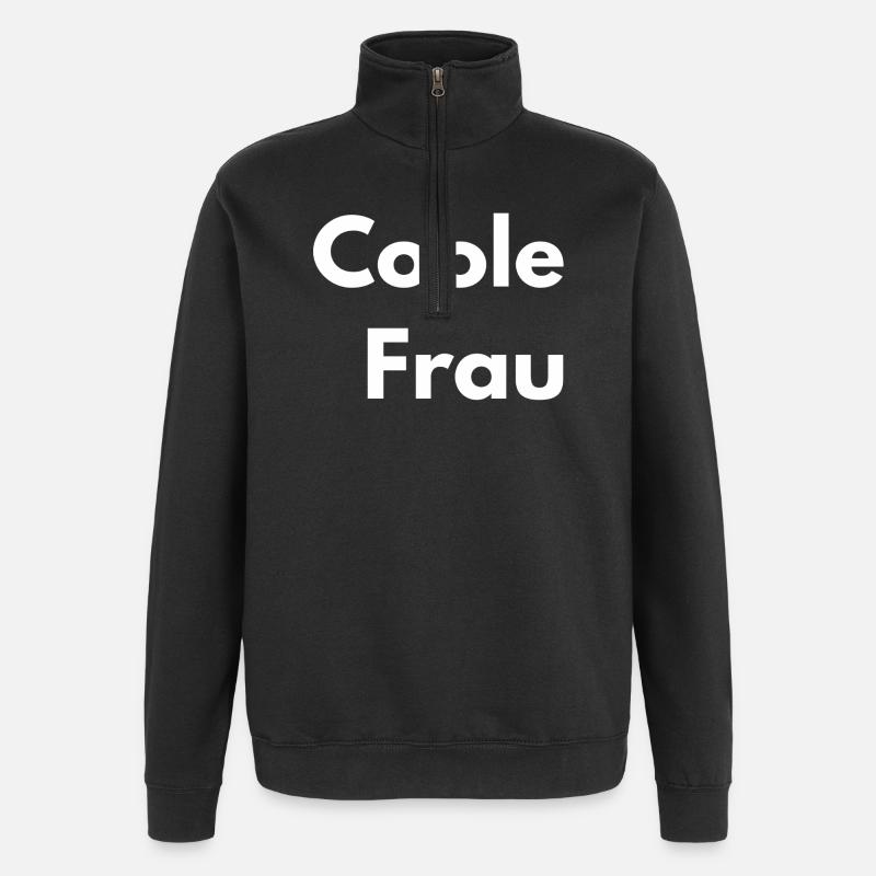 So sieht ein coole Frau aus - Quarter-Zip-Sweatshirt - Schwarz