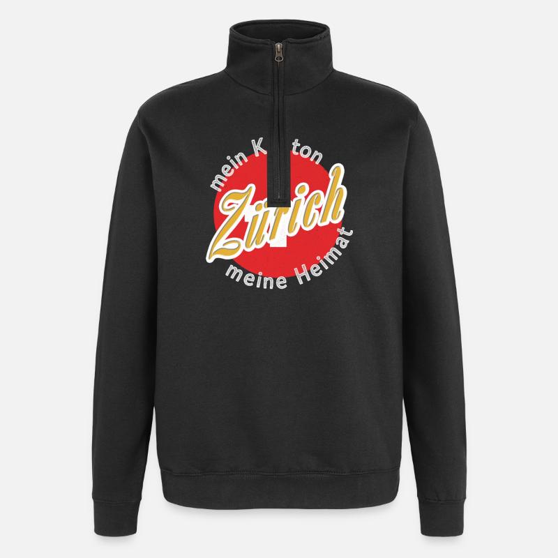 Meine Heimat Zuarich Geschenk - Quarter-Zip-Sweatshirt - Schwarz