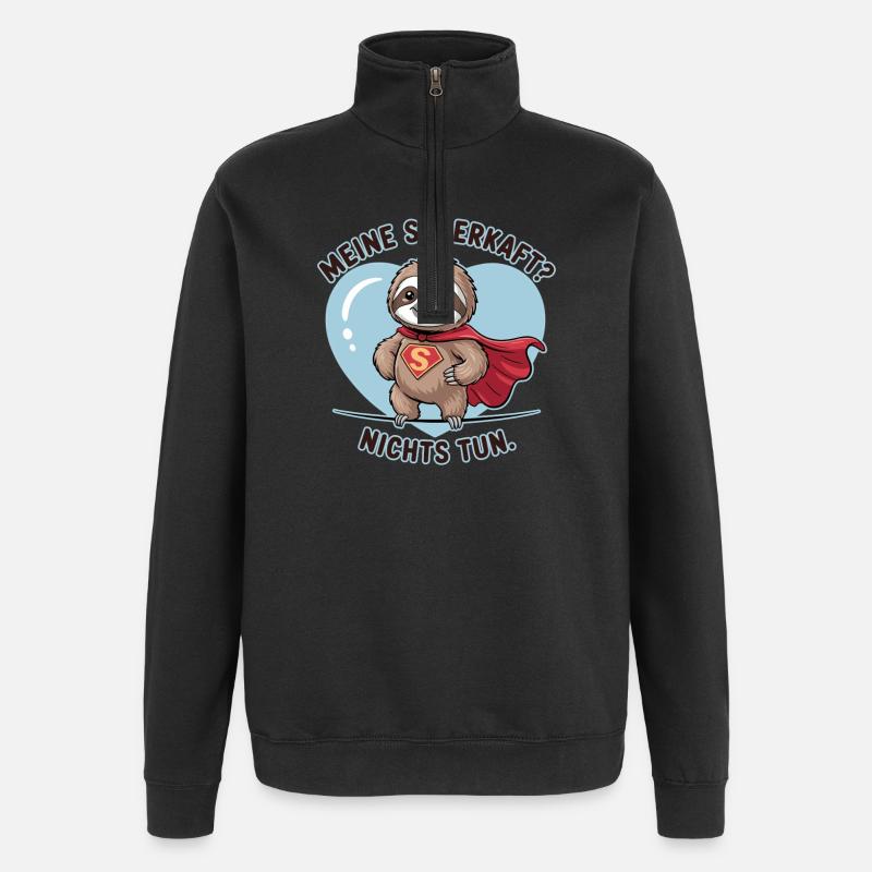 My superpower? Doing Nothing Sloth - Quarter-Zip Sweatshirt - black