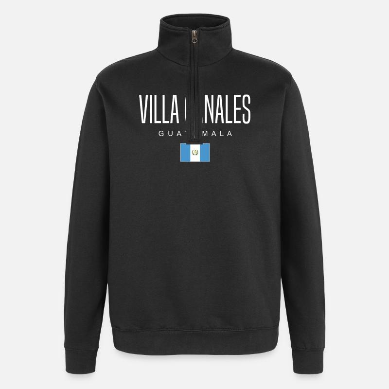 Villa Canales Guatemala Guatemalteken - Sweat à zip 1/4 - noir