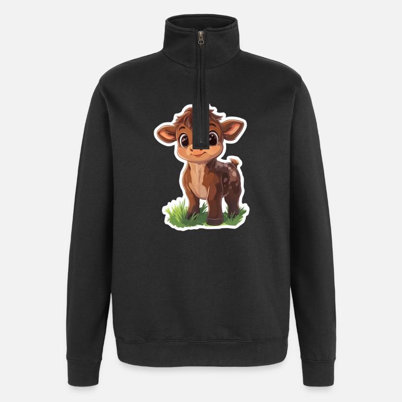 Vache - Sweat à zip 1/4 - noir
