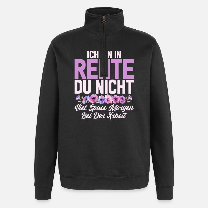Renterin Oma Großmama Großmutter Großeltern Rente - Quarter-Zip-Sweatshirt - Schwarz