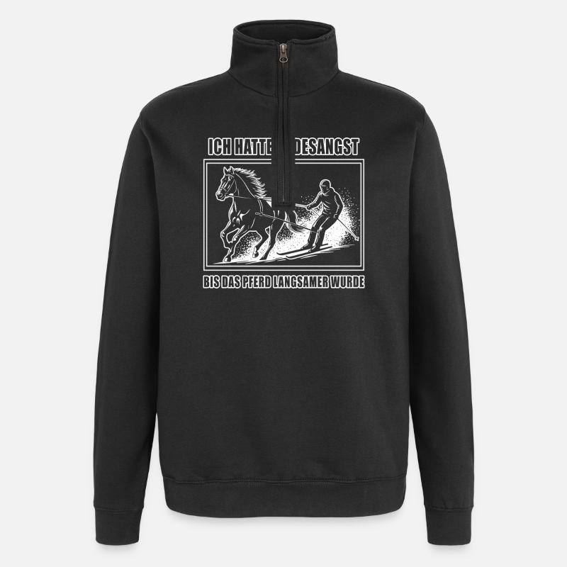 Bis das Pferd langsamer wurde - Quarter-Zip-Sweatshirt - Schwarz