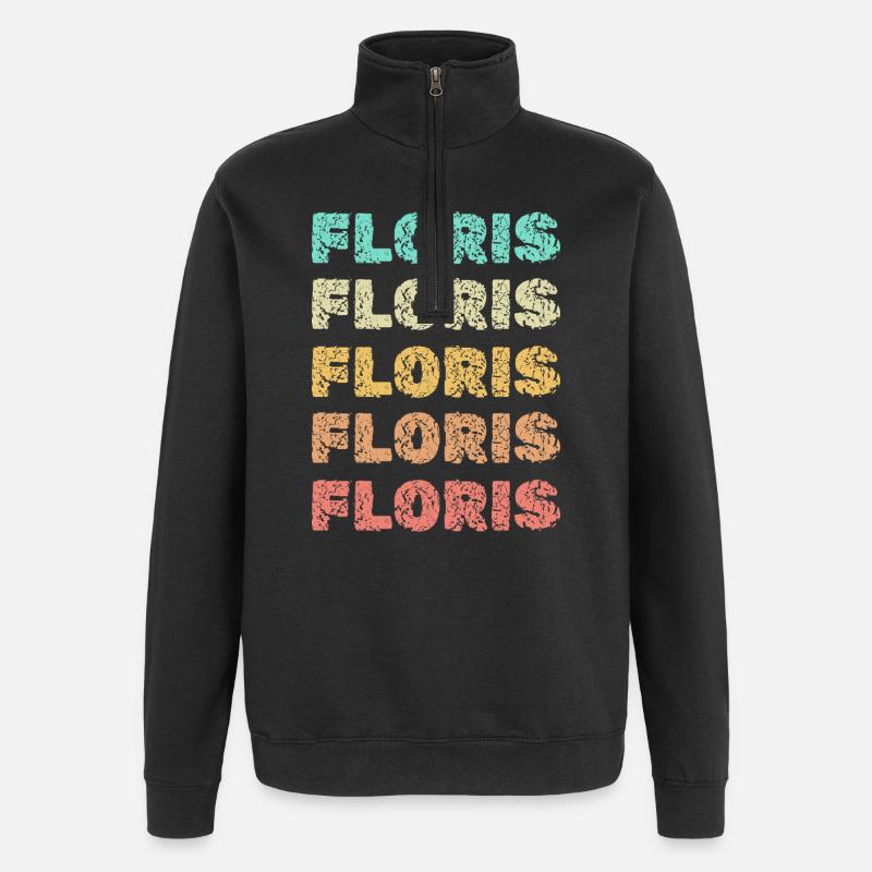 Floris as Floris - Quarter-Zip Sweatshirt - black