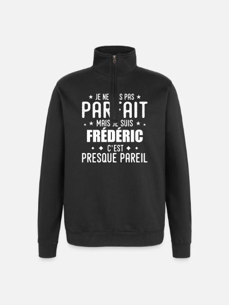 Frédéric: authentisch, unvollkommen, oben, perfekt - Quarter-Zip-Sweatshirt - Schwarz