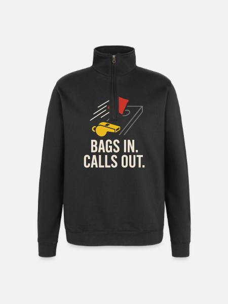 Cornhole Refere Officiel Dommer - Sweatshirt med 1/4 lynlås - sort