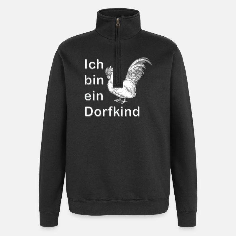 Ich bin ein Dorfkind - Quarter-Zip-Sweatshirt - Schwarz